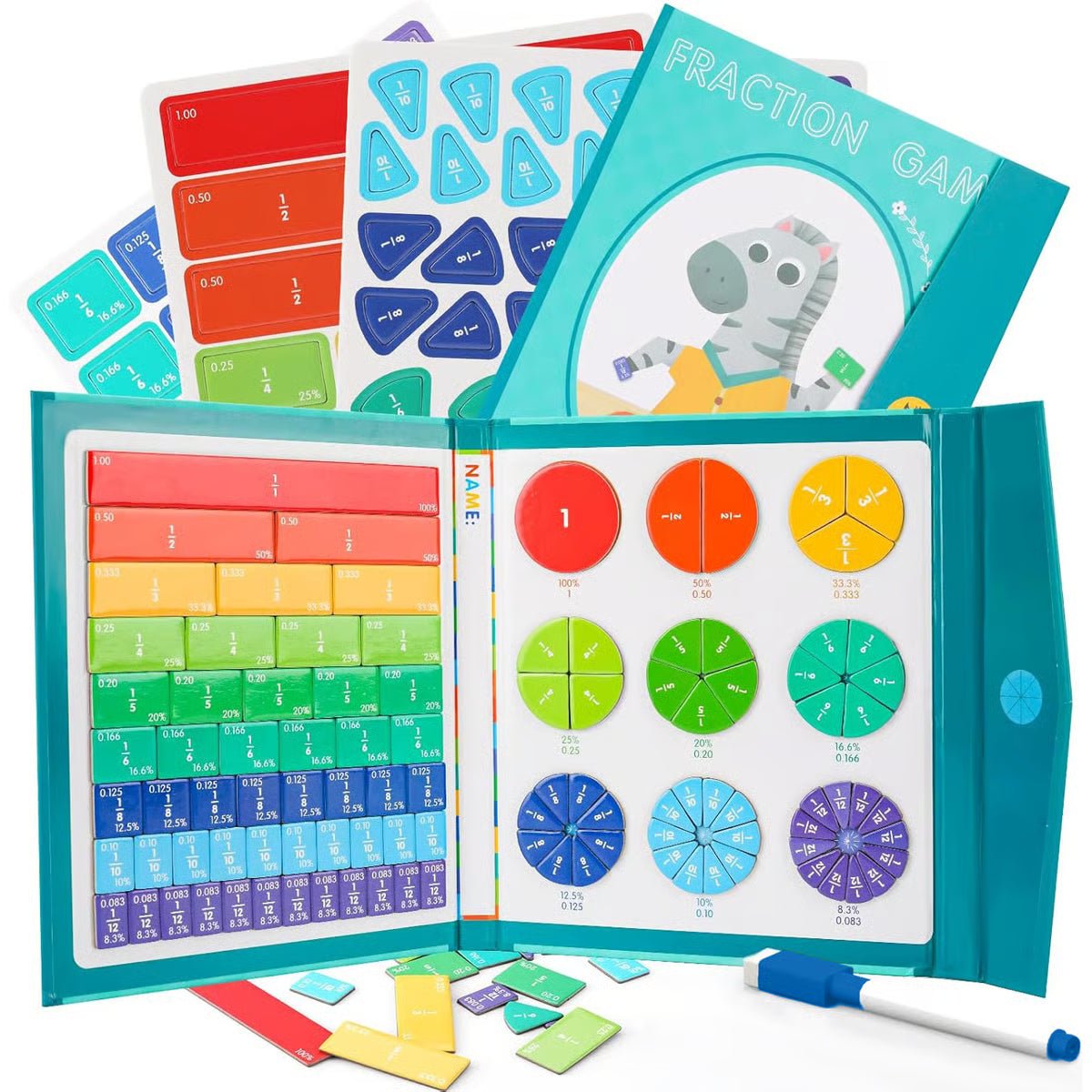 š„Last Day 49% OFF -šMontessori Magnetic Book Fraction Puzzle